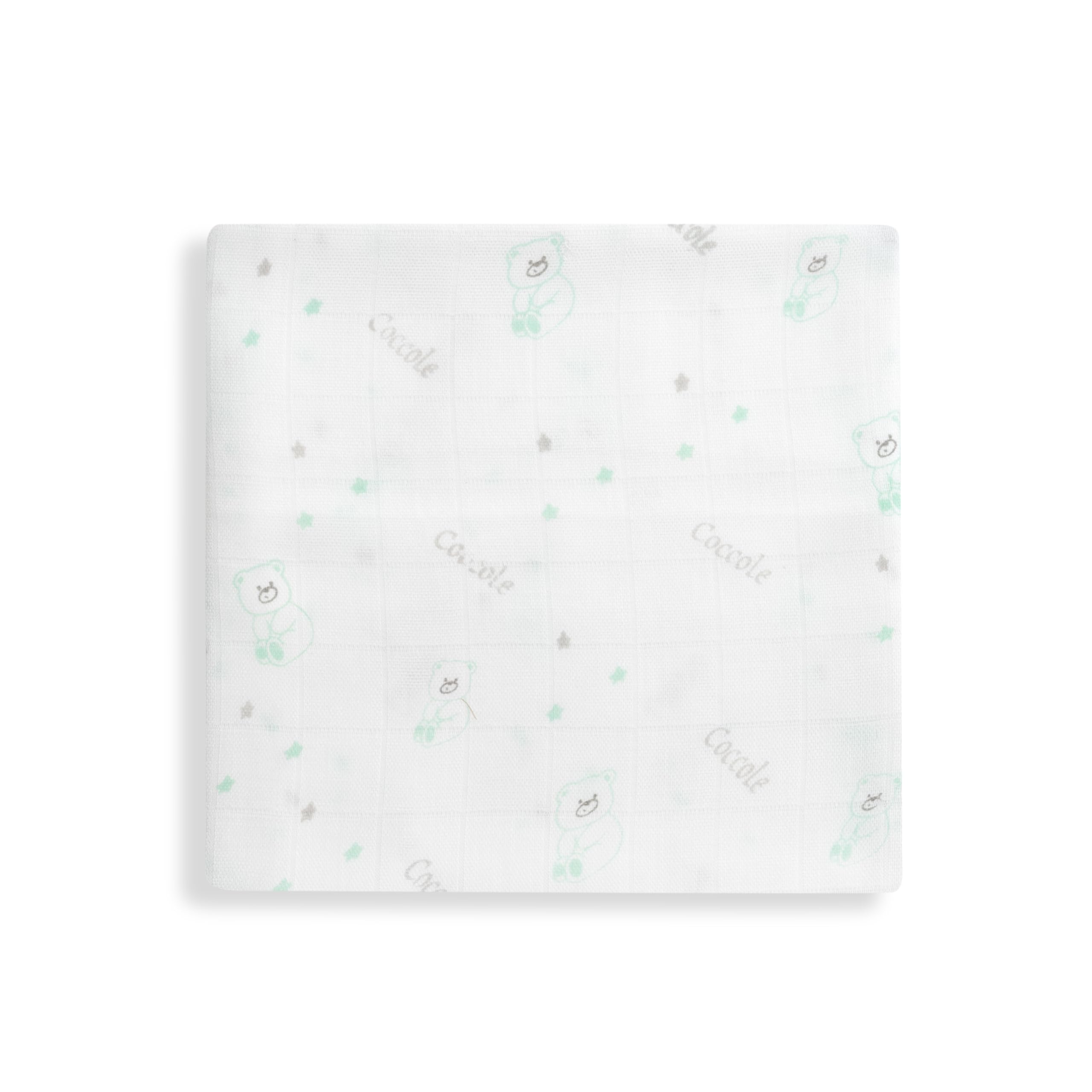 INTERBABY · Pack de 3 Gasas de Bambú BEAR menta para bebés· 55x70 cm · Bambú&Algodón