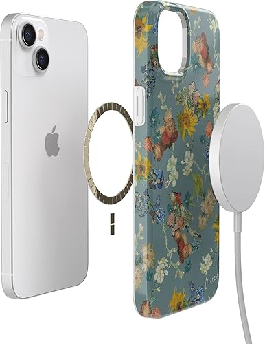 Miniatura 6 de Casely Funda para iPhone 14 Plus  Flores de Van Gogh  El 50 aniversario del Museo Van Gogh  Compatible con MagSafe