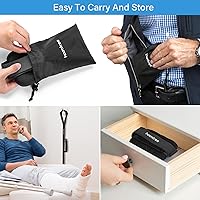 Vista 6 de Correa rígida de 39 pulgadas para levantar piernas con bucles acolchados para manos y pies, kit de recuperación para cirugía de reemplazo de cadera