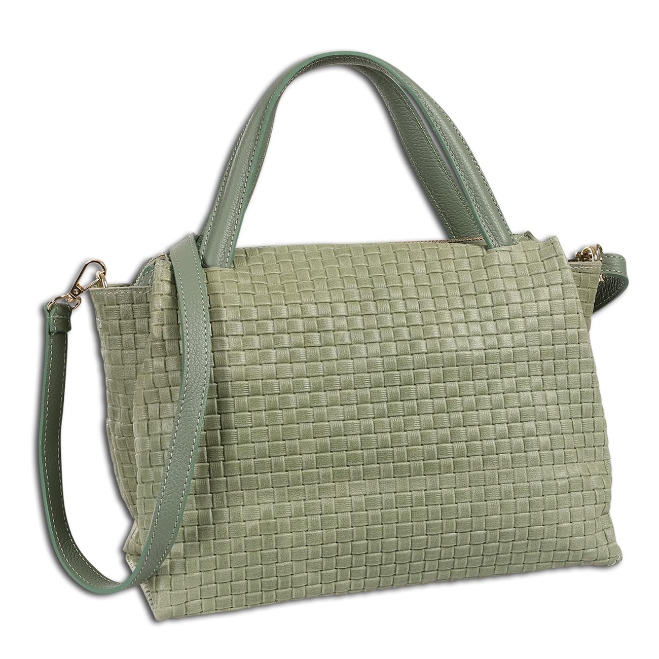 Sac à main en cuir vert clair OTT856HL2 compact et spacieux - 6