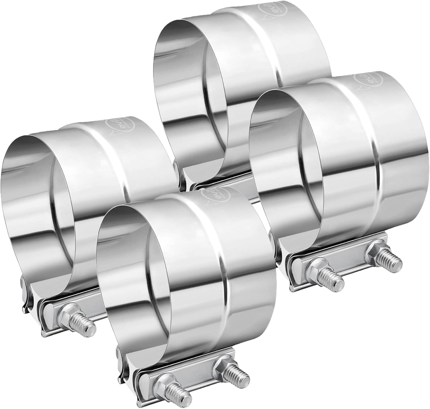 EVIL ENERGY 5.0'' Exhaust Clamp, Lap Joint Band Clamp Stainless Steel for Pipes, Mufflers, Catalytic Converters (4Pcs, 5 inch)