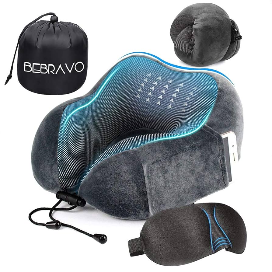 Amazon｜ネックピロー 飛行機 低反発 U型まくら BeBravo 旅行用