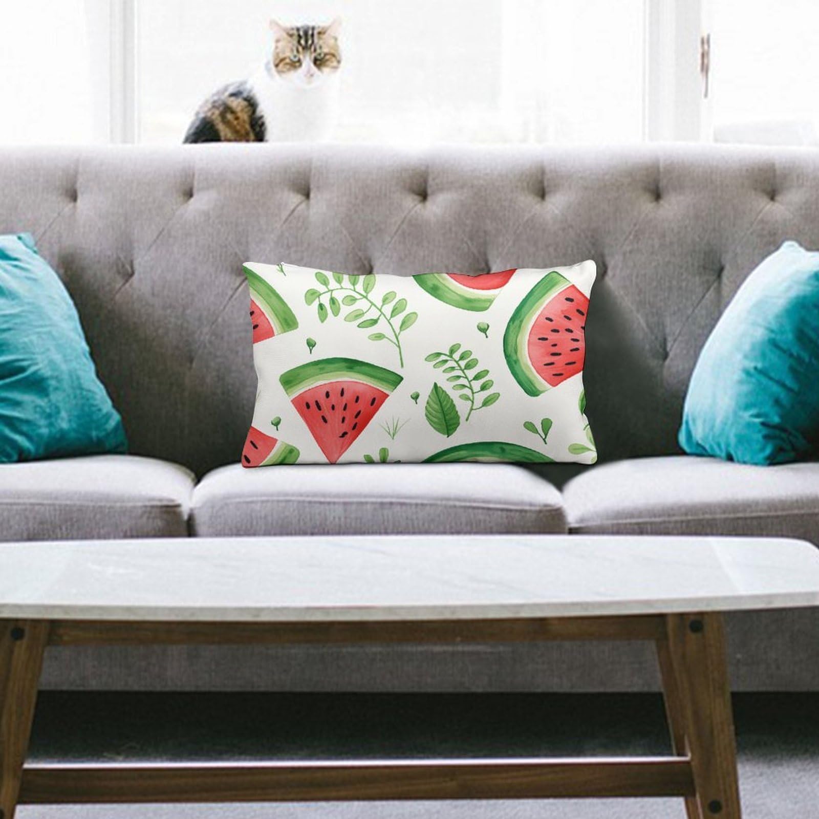NTVOWPZO Decoration Throw Pillow Covers 8"x12" Pillowcases Covers Watermelon Pattern Soft Pillowcases Modern Farmhouse Home Decor Sofa Cushions Covers for Couch Bed Living Room