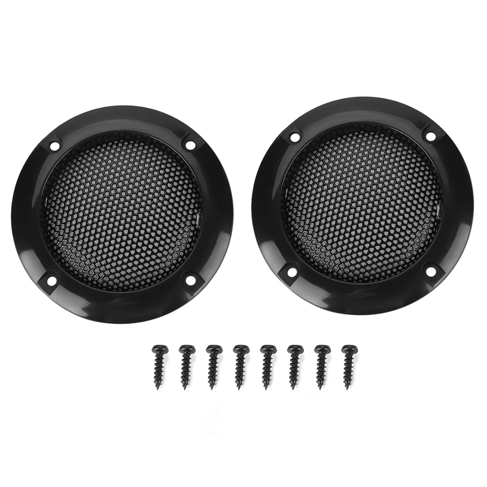 2 Pièces Couverture Haut-Parleur 2 Pouces Maille Métal Protection Subwoofer Voiture - Noir