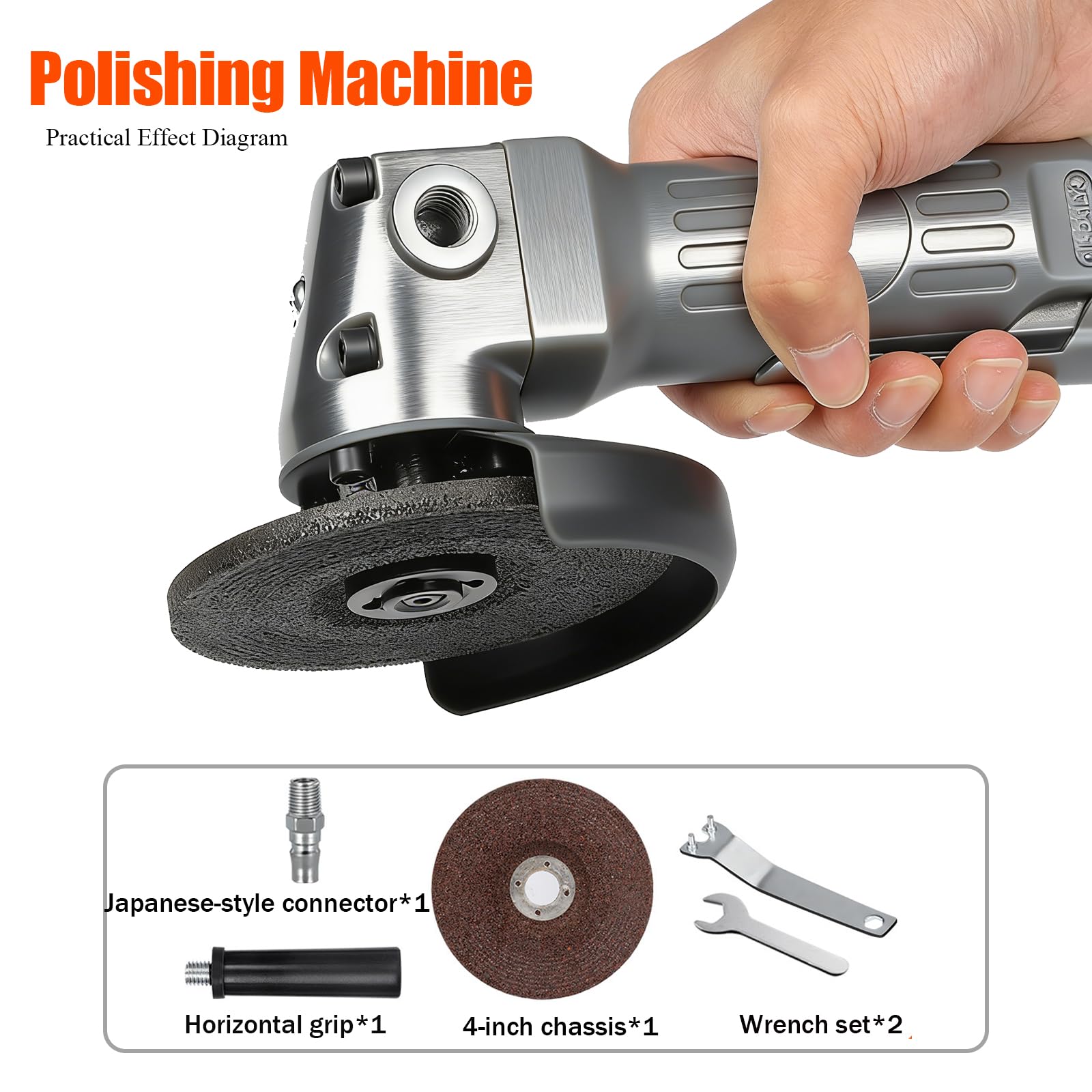 Winkelschleifer, 4-Zoll-Luft-Winkelschleifer Sander Cut Off Polisher 11000 U/min Pneumatisches Schleifwerkzeug 1/4-Zoll-Gewinde
