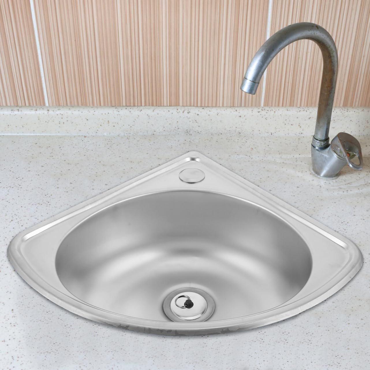MAGICLULU Lavello Da Camper Acciaio Inossidabile Ultra-compatto Con Design Triangolare Installazione Facile e Struttura Robusta Per Cucine e Bagni Spazi Ridotti