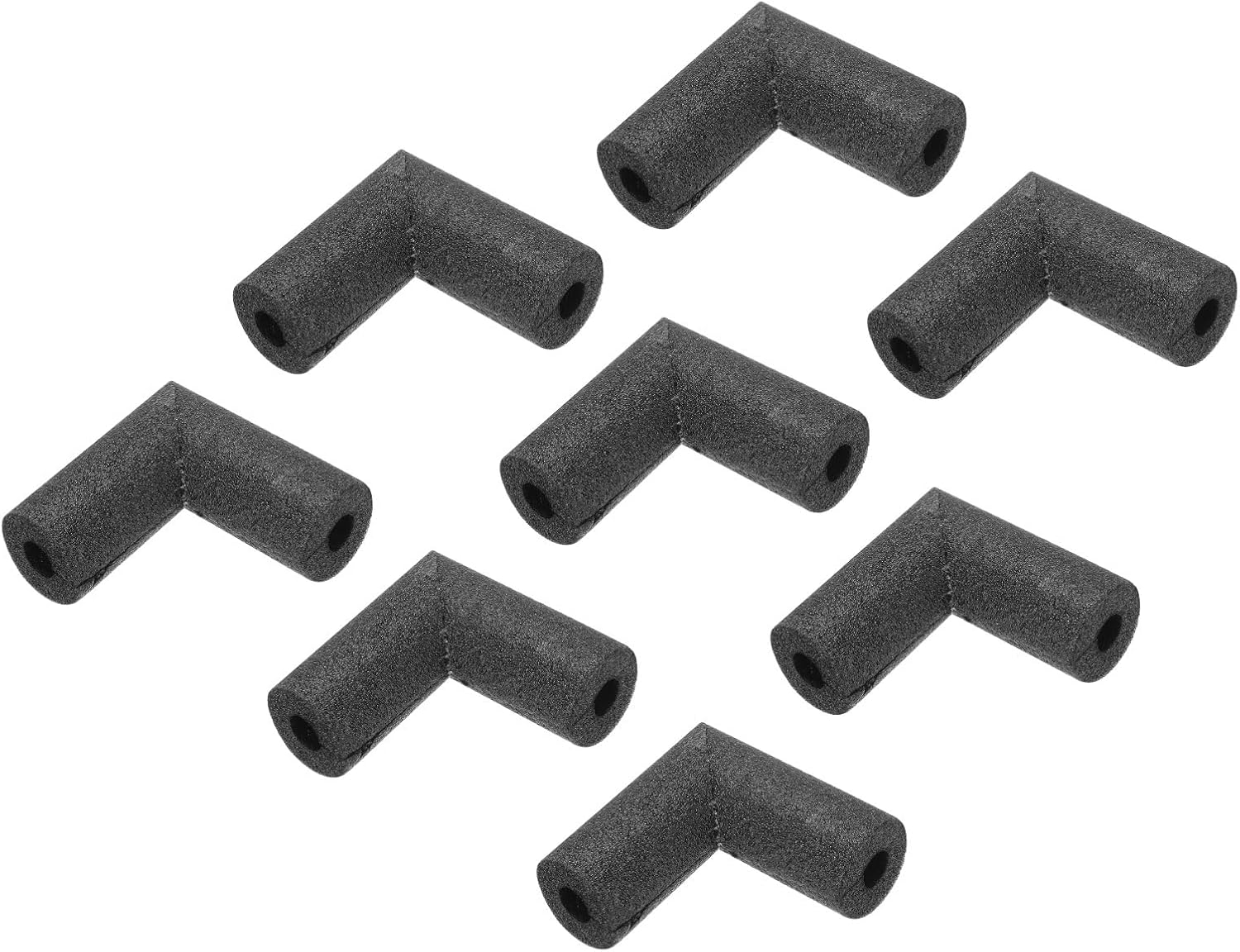 MECCANIXITY 4pcs Elbow Pipe Insulation Foam Tube Split Pipe Lagging 13mm(0.5 Inch) ID 37mm OD 9cm Freeze Protection for Copper Pipe, Black