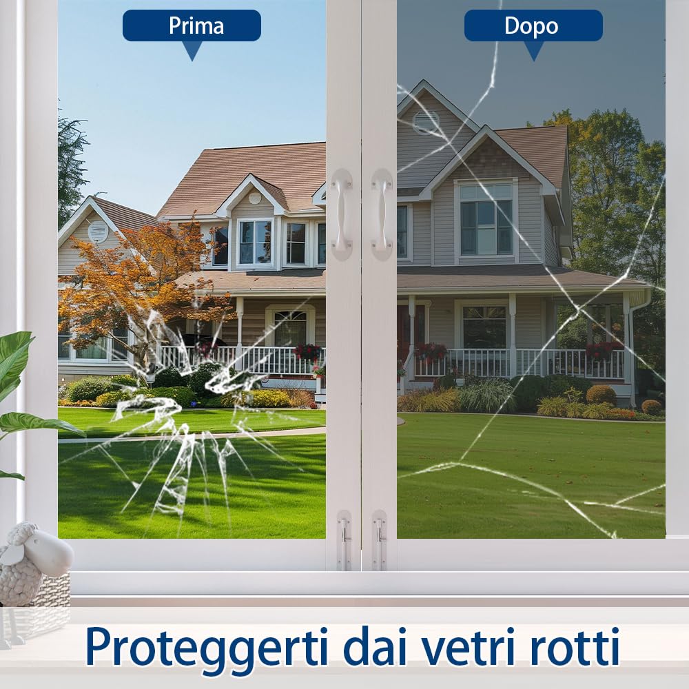 Niviy Pellicola per Vetri Finestre 44.5 x 400CM Pellicola Specchio Autoadesive Protezione Privacy Finestre Anti-UV,Controllo del Calore Adatto per Camera da Letto, Ufficio e Cucina