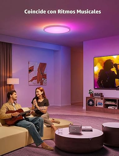 Miniatura 5 de Govee RGBIC - Lámpara de techo inteligente, lámpara de techo LED RGBIC, lámpara de montaje empotrado de 2400 lúmenes, colores de bricolaje, funciona