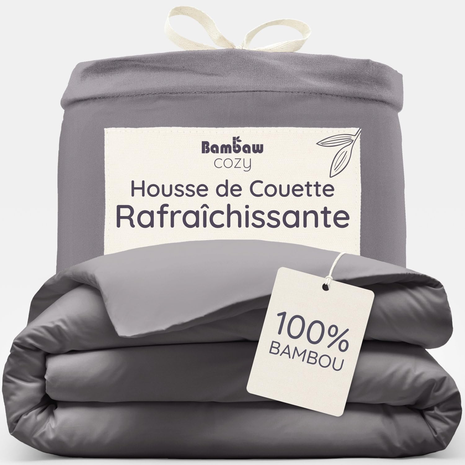Housse de couette anti-acarien en bambou 135x200 drap rafraîchissant