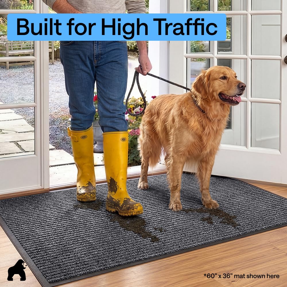GORILLA GRIP Traffic Guard Indoor Outdoor Heavy Duty Door Mat, 35x23 Gray — Amazon image 7