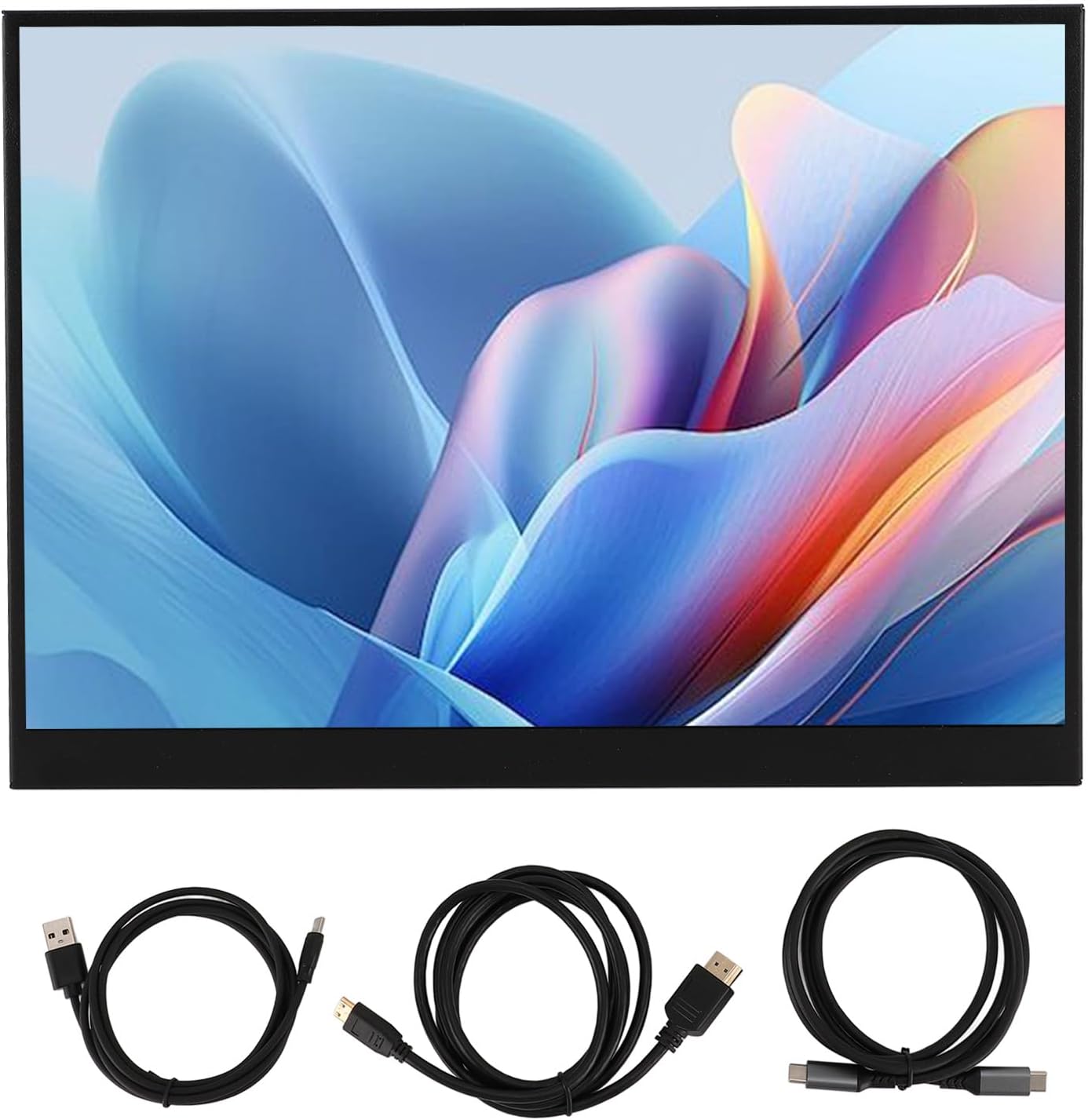 Portable Display Screen 11inch, External Screen for Phone Tablet PC, HD 2160x1440 Resolution with Dual Speakers, Type C Port and 35mm. Port, Wheel for Control (with Case)