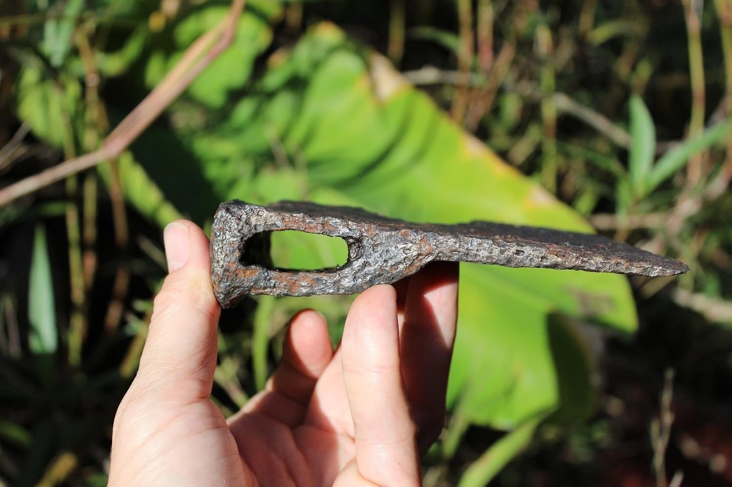 European Medieval German, iron Axe with the key-shape hole #12A