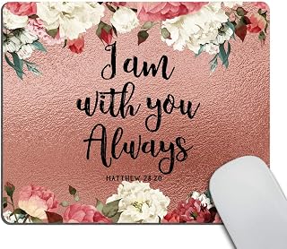 Smooffly Verse Bible Mouse Pad Custom,Verse I am You Always Bible Scripture Design with Watercolor Roses Personality Desings Gaming Mouse Pad