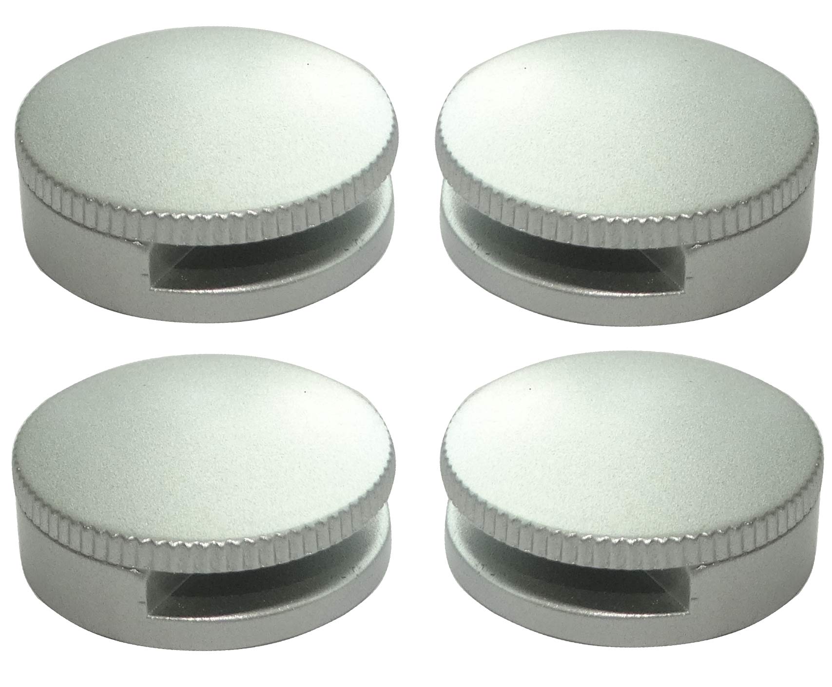 AERZETIX: 4 Console Patte Support Rond Mural Fixation de Miroir Glace en métal Argent Mat 180° Ø30mm C41651