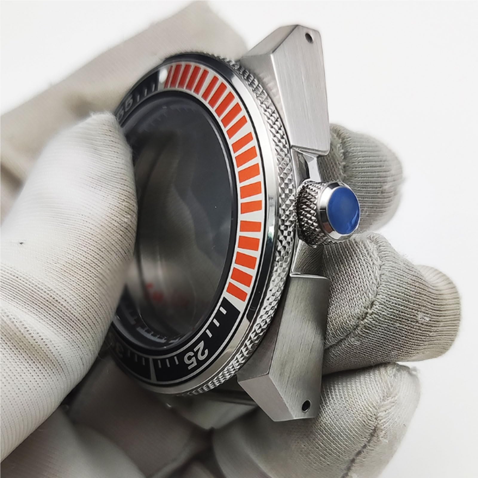 Etui na zegarek w stylu samurajskim 42 mm z szafirowym kryształem, kompatybilne z mechanizmem NH35/NH36/4R35 i narzędziami i zestawami naprawczymi paska 22 mm