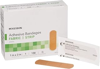 McKesson Sterile Fabric Adhesive Bandages 1x3 Inch Strips 100 Count - Breathable Flexible Wound Care for Cuts Scrapes