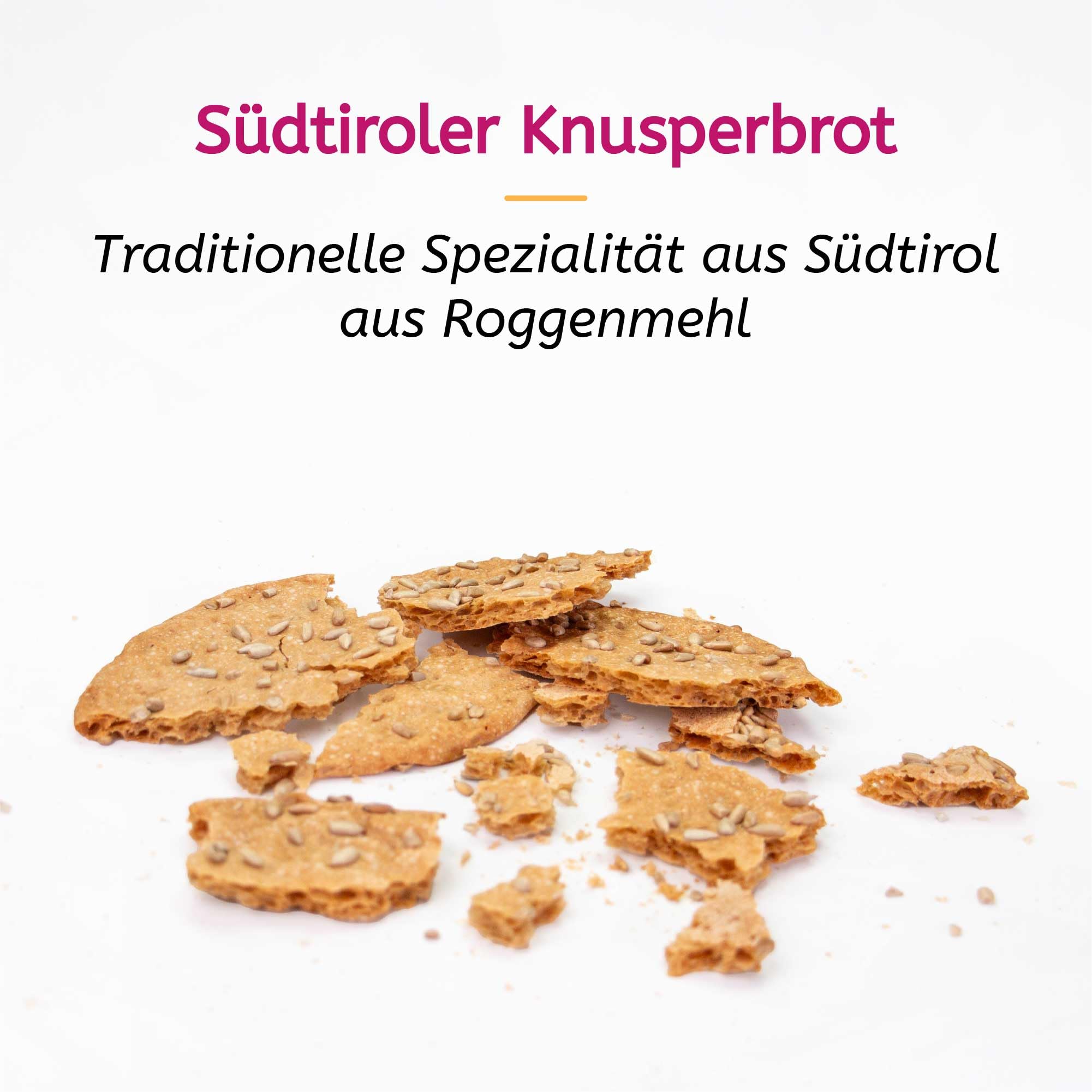 GUSTOS - Südtiroler Schüttelbrot aus Roggenmehl mit Sonnenkerne. 8 Packungen zu jeweils 150g - Knusprig und leicht verdaulich