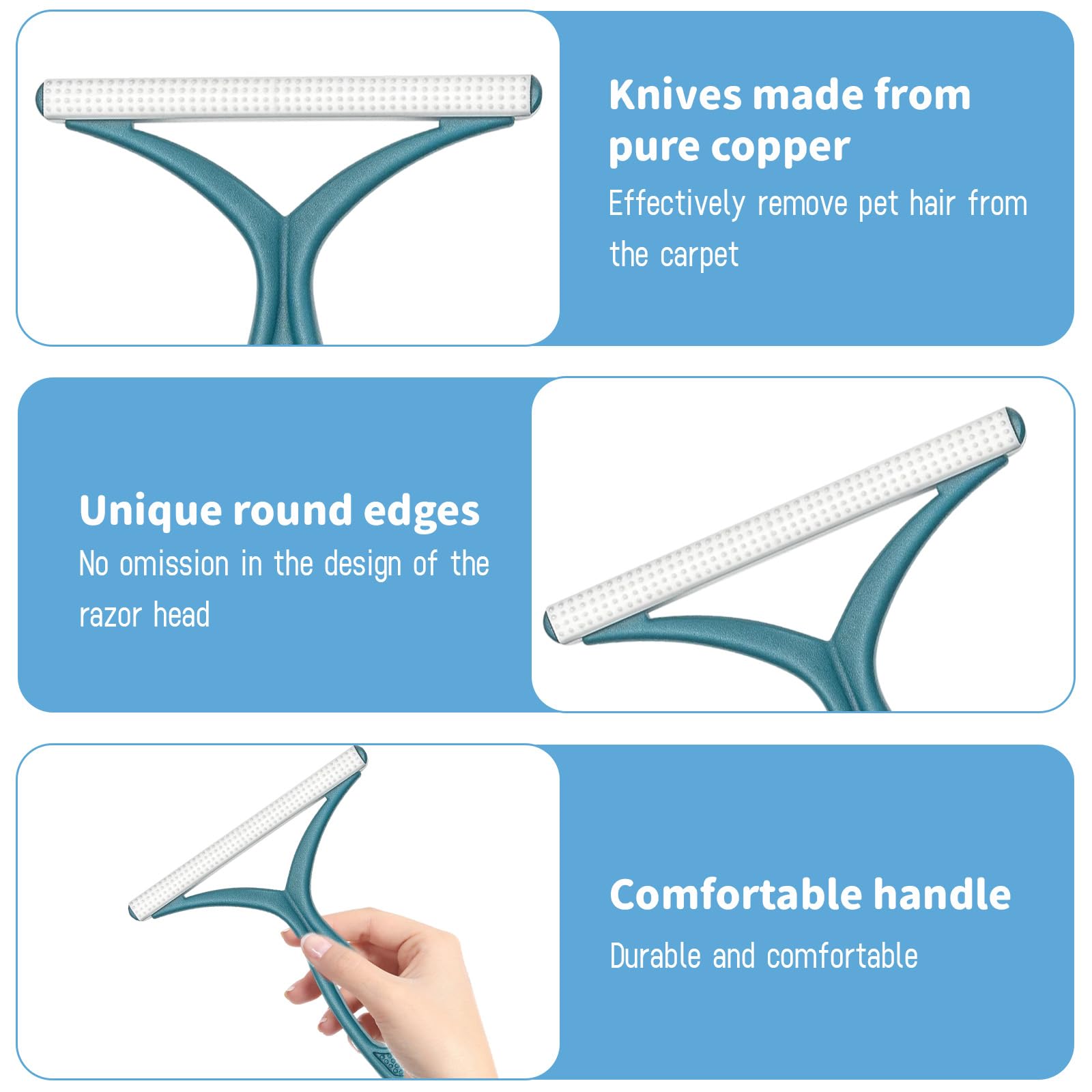 DXPETA 2Pcs Hair Remover, Cat Hair Remover and Dog Hair Remover, Efficient Pet Hair Removal Tool for Furniture Car Seats, Clothes - Image 3