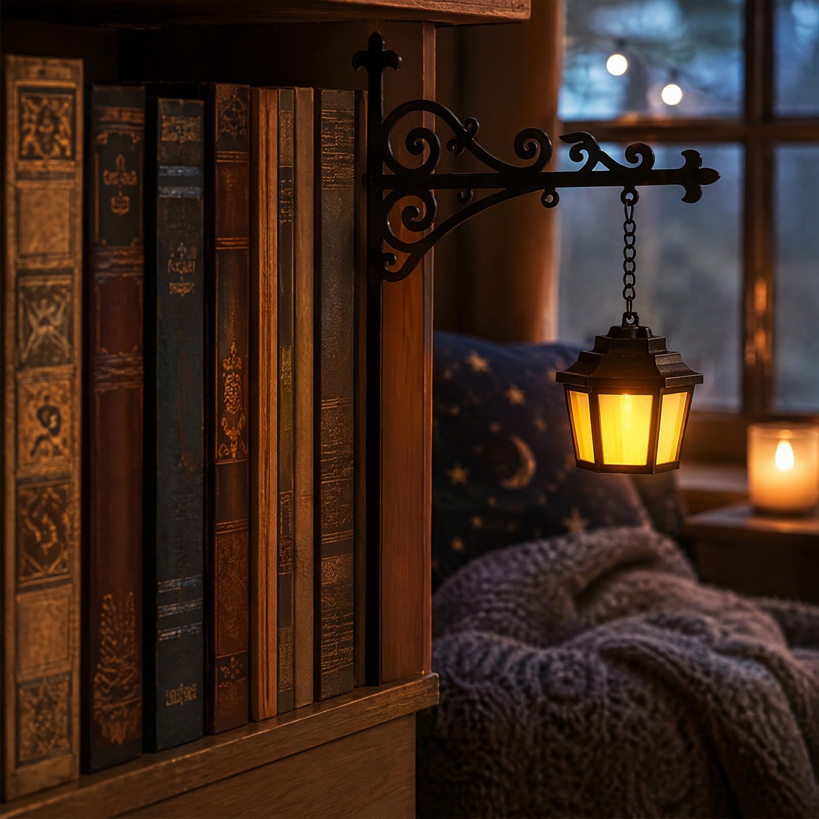 Library Lantern Mini Bookshelf Lamp Multifunctional Decorative Bookshelf