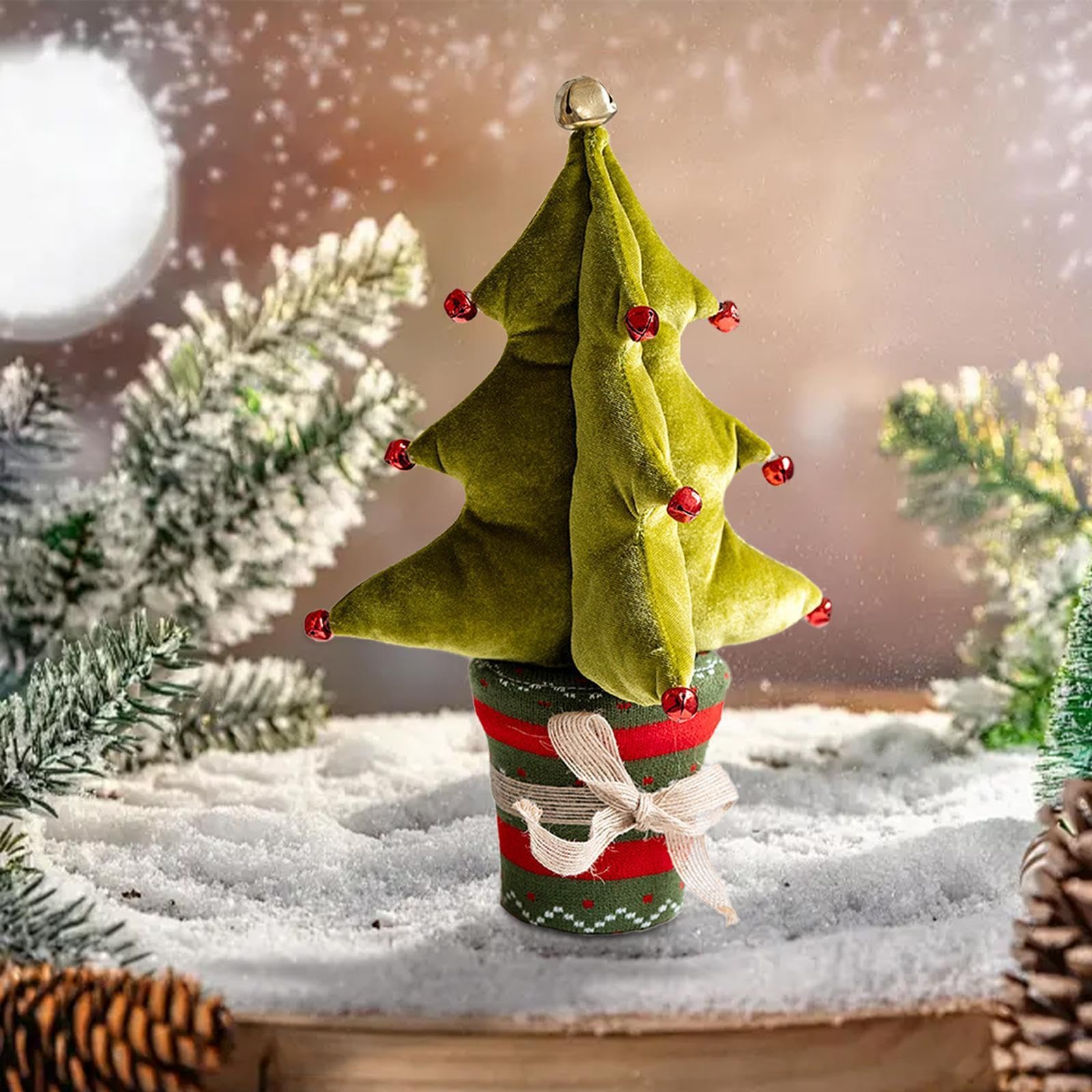 Decoración de de Navidad de Mesa, Adorno de Peluche, de Navidad de Mesa para Celebraciones de Cumpleaños, Estante de Boda, Chimenea, Verde