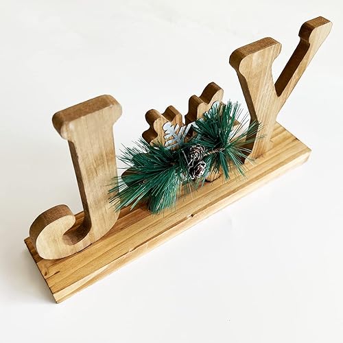 Miniatura 3 de Letrero de madera con letras de mesa, decoraciones de Navidad, letreros de bloque de palabras de madera, decoración de centros de mesa de invierno