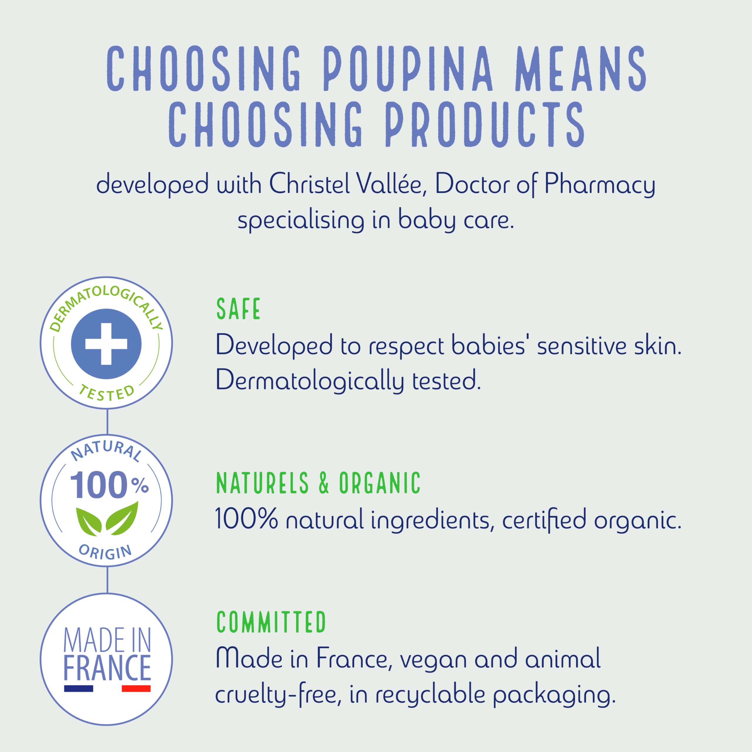 POUPINA - Orgánico certificado 2 en 1 Baby Liniment - Receta de aceite y cal - Limpiador + loción de barrera - Ingredientes 100% naturales - Vegano - Fabricado en Francia - 750 ml