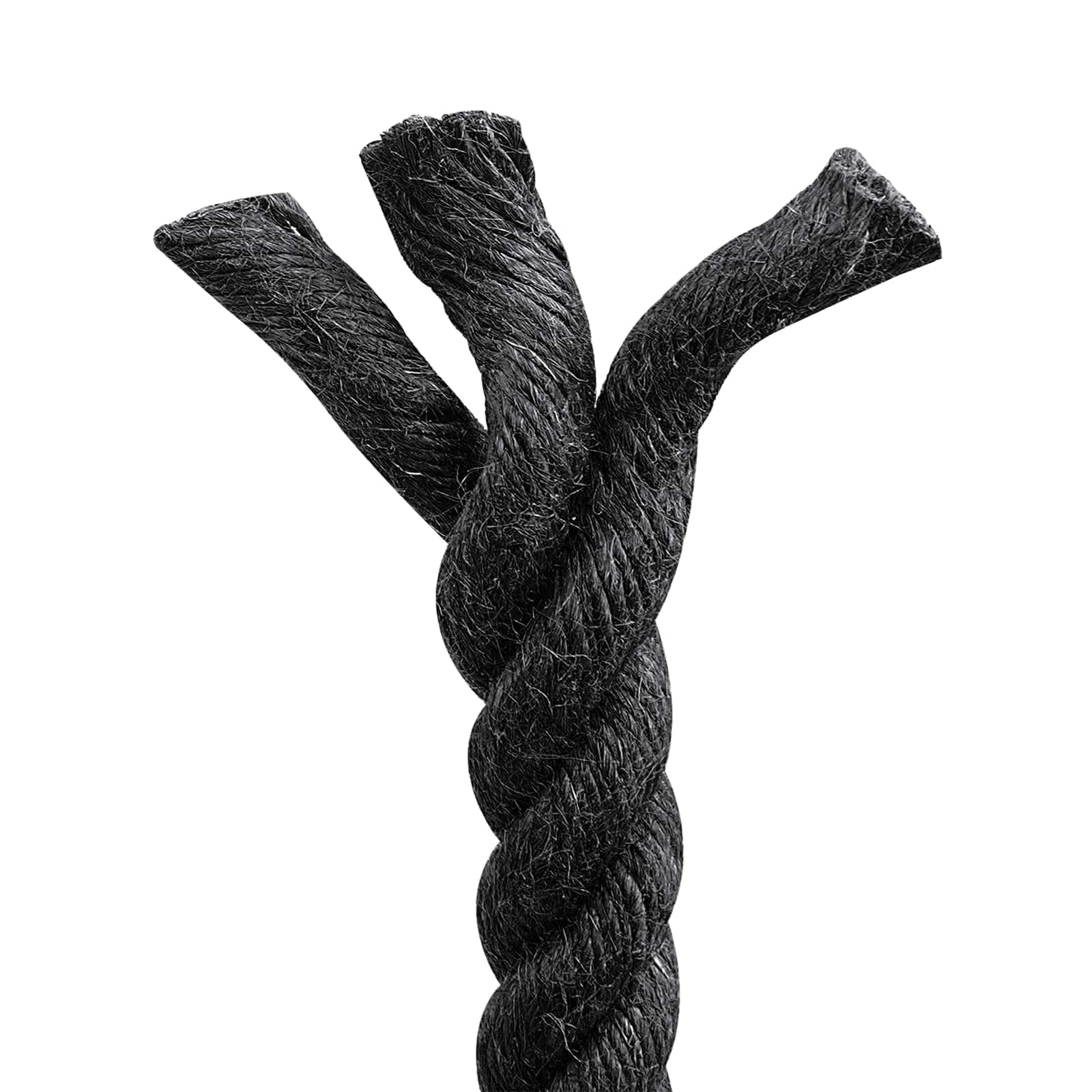 Cuerda de yute de 24 mm, color negro, 100% fibra de yute Tossa, 3 hebras