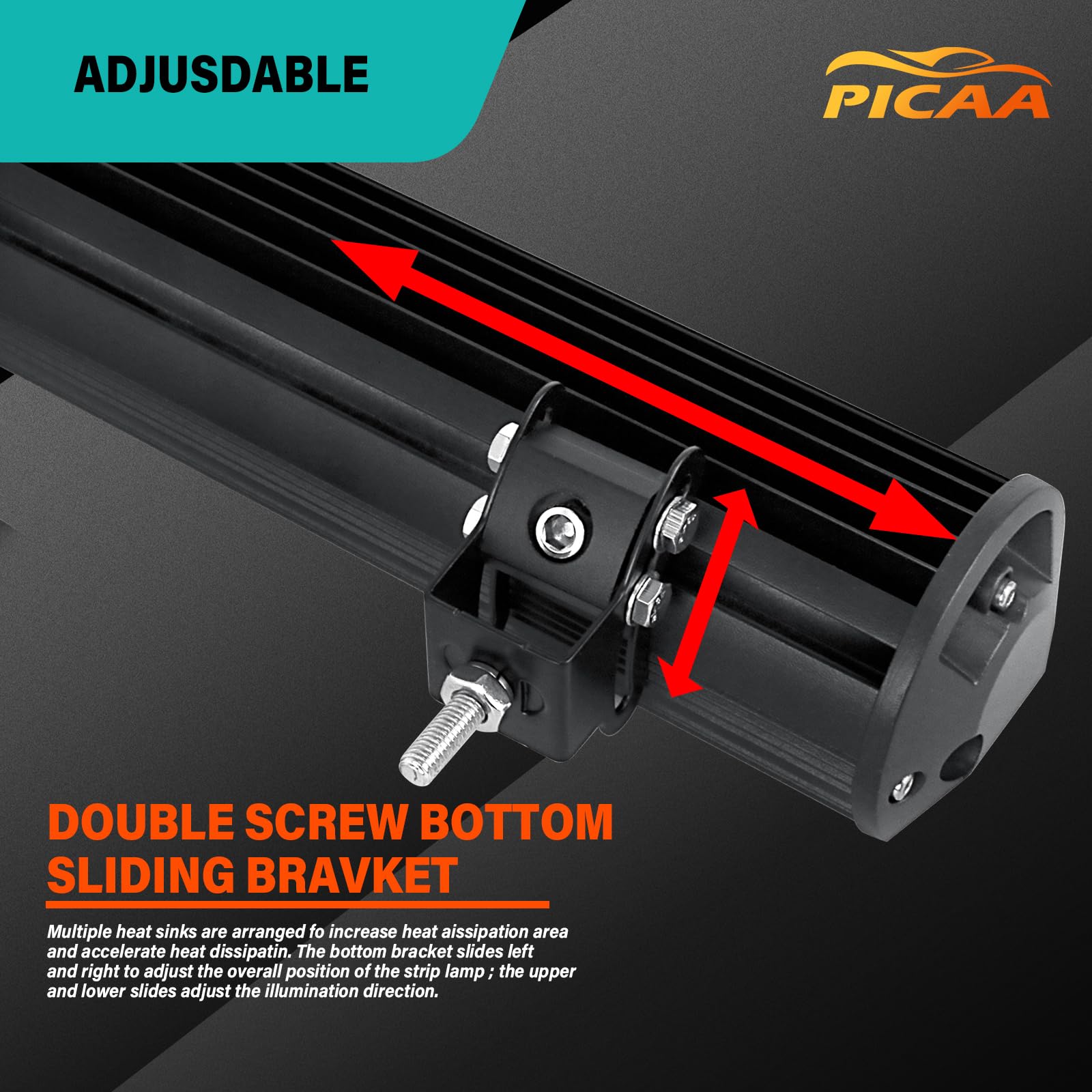 PICAA LED Lichtleiste KFZ, 20 Zoll 126W LED Arbeitsscheinwerfer mit 12V Kabelbaum, 6000K Weiß Lightbar Zusatzscheinwerfer Auto Offroad Beleuchtung