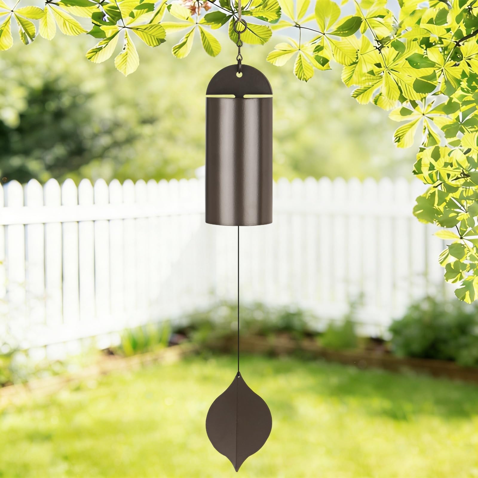 M METERXITY 1 Pack 23.6 Inch Wind Chimes for Outside, Deep Resonance Serenity Bell, Hanging Cylinder Metal Outdoor Wind Chimes Decor for Patio/Yard/Porch/Garden [Bronze]