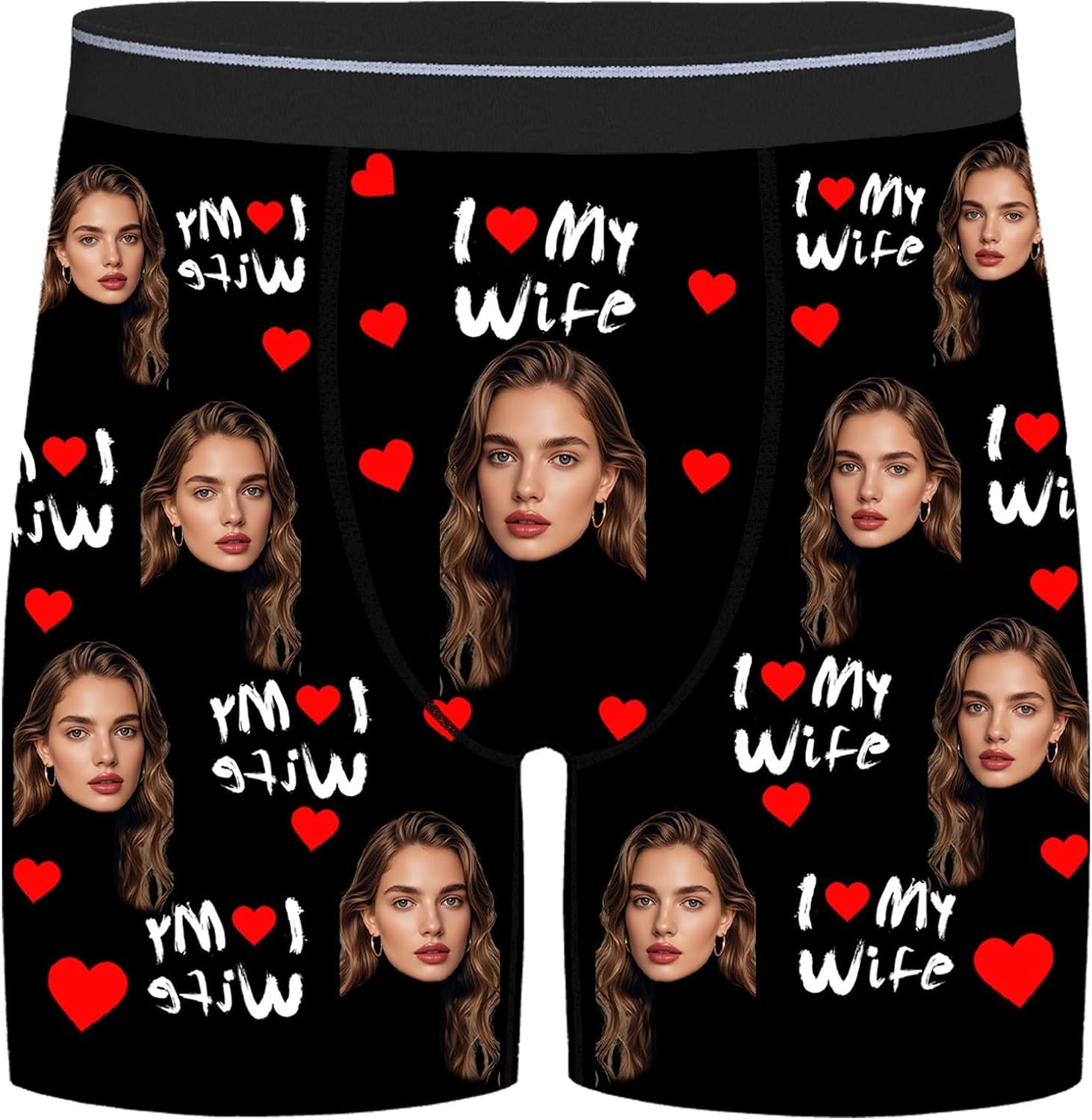 Custom Boxers with Face on Them Personalized Underwear Customized Funny Gifts for Men Boyfriend Husband Him