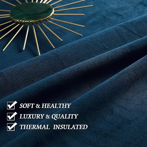 Miniatura 113 de RYB HOME Cortinas de terciopelo súper lujosas con diseño de bolsillo para barra, cortinas de privacidad con aislamiento térmico para oscurecer