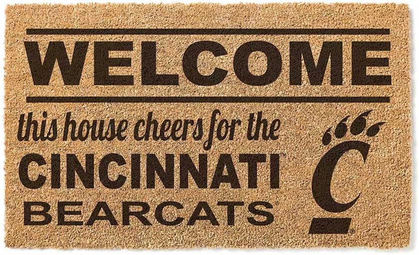 KH Sports Fan Welcome Coir, 18x30 Inches, Outdoor Rug Display Your Team Spirit with This Unique Cincinnati Bearcats Doormat, Multi