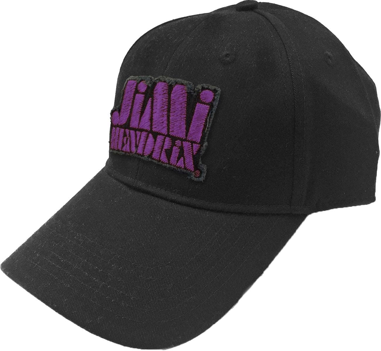 Jimi Hendrix Men's Purple Stencil Logo Baseball Cap Black