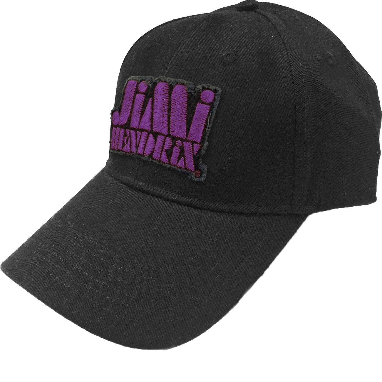 Jimi Hendrix Men's Purple Stencil Logo Baseball Cap Black