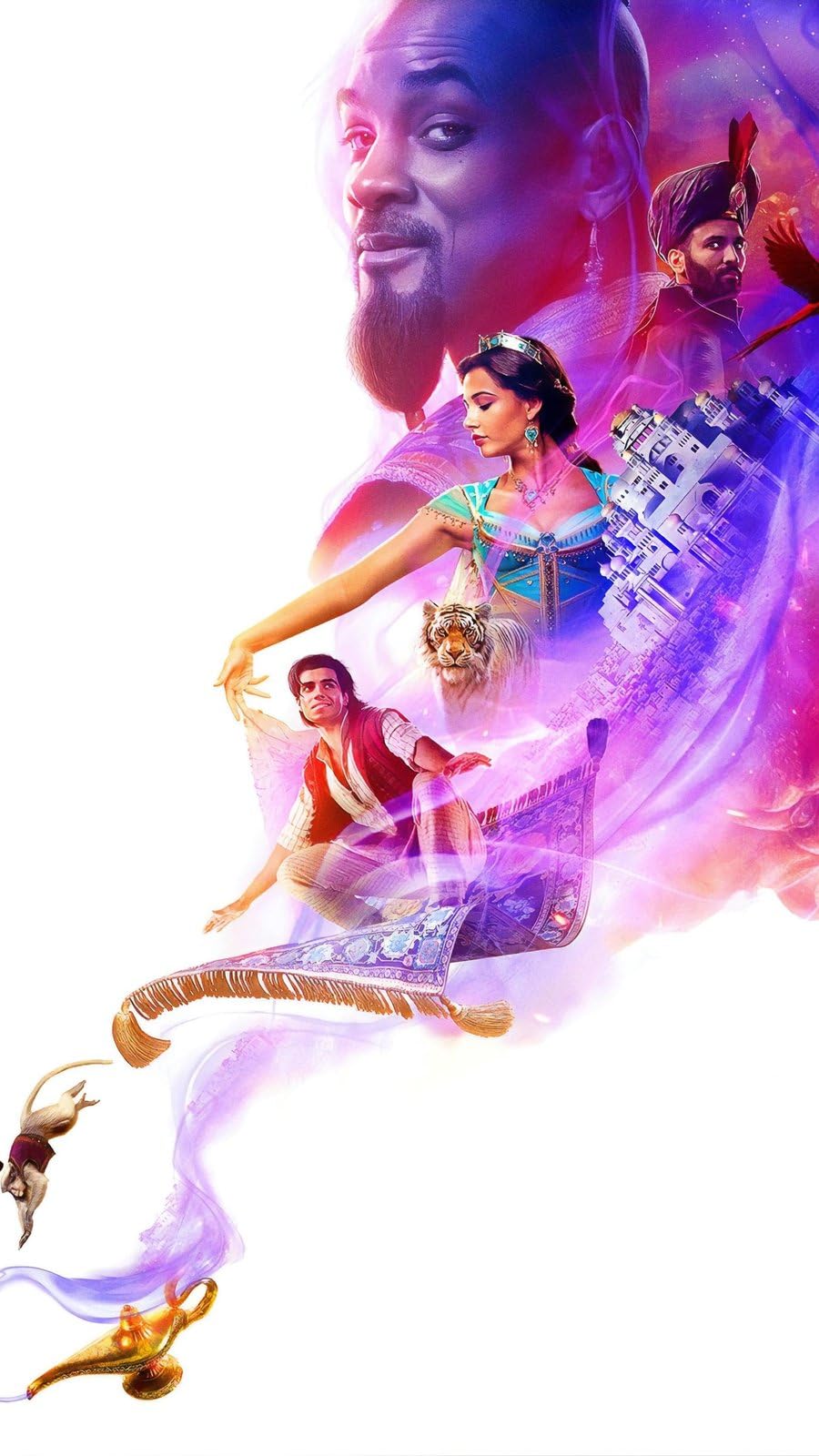 Aladdin 2019 14 A0 Poster on Canvas - Movie Art Poster in varie dimensioni per idee soggiorno o camera da letto. Immagini di film cult senza bordi Classic Iconic 70s 80s 90s Vintage Retro Home Wall D