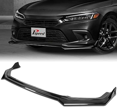 Front Bumper Lip Chin Spoiler fit for Honda Civic Sedan EX/LX/Si/Sport/Touring 2022 2023 2024 for Honda Civic Sedan i-Style 2022 2023 3-Piece Front Lip Glossy Black