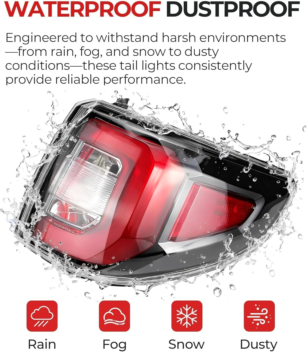 LED Tail Light Assembly Passenger Side Compatible with GMC Acadia 2013-2016 & 2017 Acadia Limited - Outer Rear Lamp Replaces 84051376-PFM 23236015 13729708