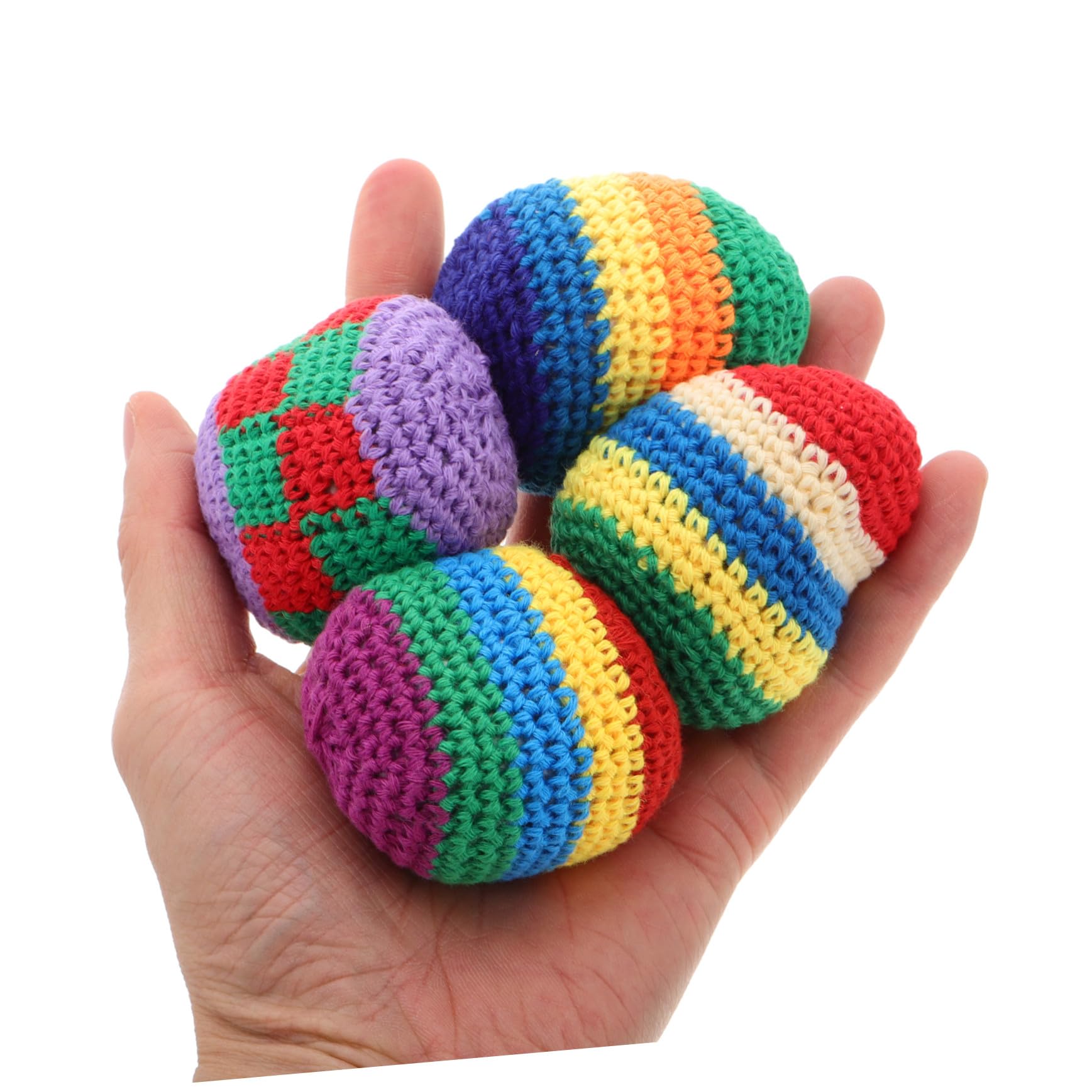 TOYANDONA 4 Stück-Pack Gestrickte Sandbälle für Kindergartenkinder aus Wollgarn Leicht und Farblich Ansprechend für Spielerisches Lernen und Outdoor Aktivitäten Zufälliger Stil