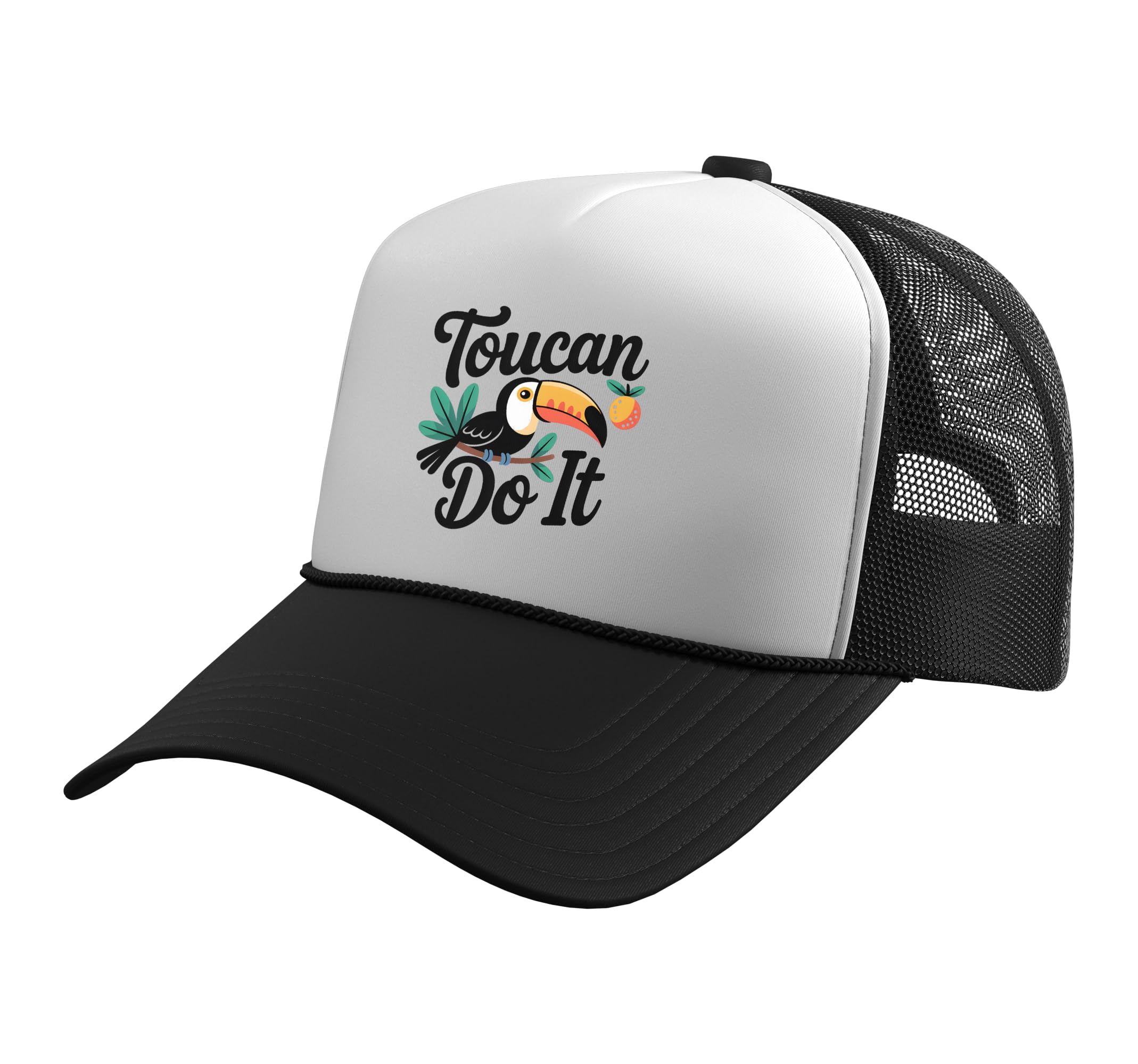 Toucan Do It Funny Tropical Bird Humor Nature Trucker Hat with Adjustable Mesh Back