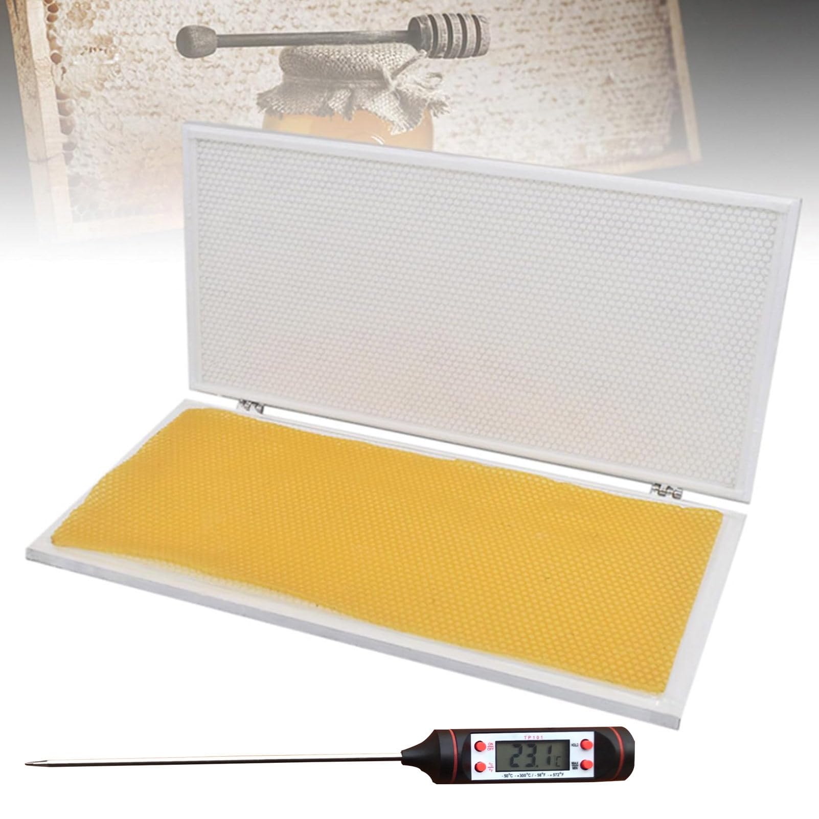 Oiyekntd Beeswax Foundation Sheet Machine, Silicone Mold for Stamping Beeswax, Easy Demolding, Beekeeping Supplies, 4.8mm/5.35mm Eyes Comb 4.9mm