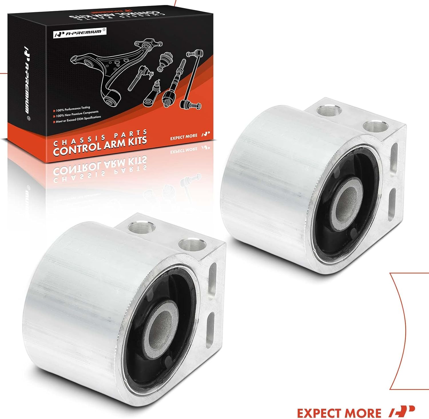 A-Premium 2 x Front Rearward Lower Control Arm Bushing Kit, Fit for Chevy Equinox 2005-2017, Captiva Sport 2012-2015, GMC Terrain 2010-2016, Pontiac Torrent 2006-2009, Saturn Vue 2002-2010