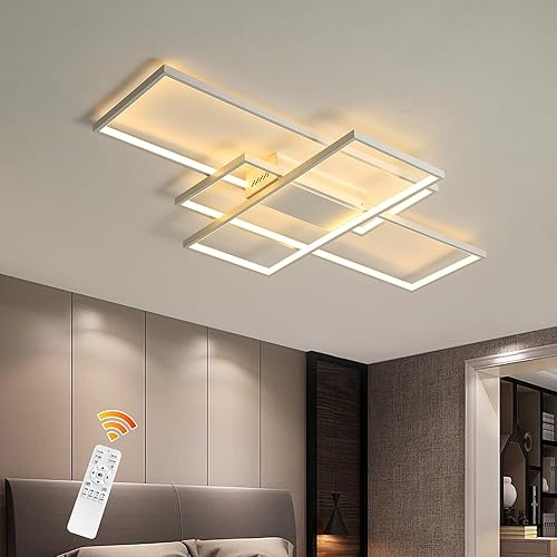 Jaycomey - Lámpara de techo montada al ras, modernas lámparas LED de techo con 3 cuadrados. Luces de techo de acrílico para cocina, comedor o sala