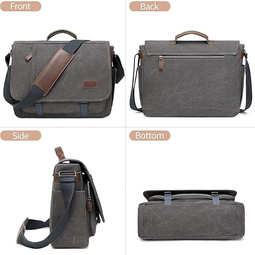 Miniatura 6 de Canvas Messenger Bag for Men Waterproof Business Bags for Men Vintage Canvas Laptop Bag