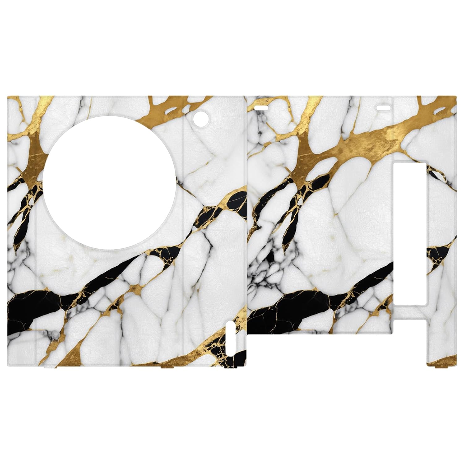 Head Case Designs White, Gold, and Black Marble Game Console Wrap and Game Controller Skin Bundle Compatible With Xbox Series S Console & Controller Bundle