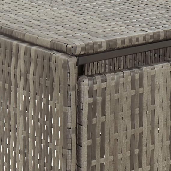 Wheelie Bin Box for 3 Bins Wheelie Bin Box Rattan Device Box Rubbish Bin Box 3 Wheelie Bin Cover Waste Bin Storage Container Grey 207 x 80 x 117 cm