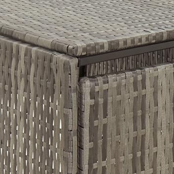 Wheelie Bin Box for 3 Bins Wheelie Bin Box Rattan Device Box Rubbish Bin Box 3 Wheelie Bin Cover Waste Bin Storage Container Grey 207 x 80 x 117 cm