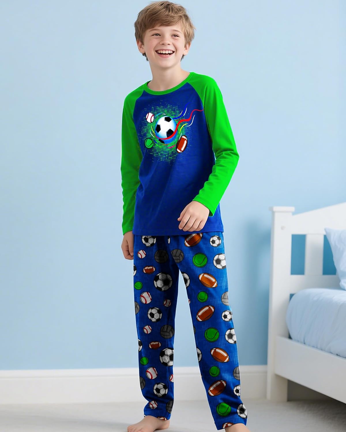 PASHOP Boys Pajamas Cozy Soft Long Sleeves Top and Pants 2 Piece Cool Pjs Pajamas Set Big Boys Sleepwear Size 8-14 - Image 3