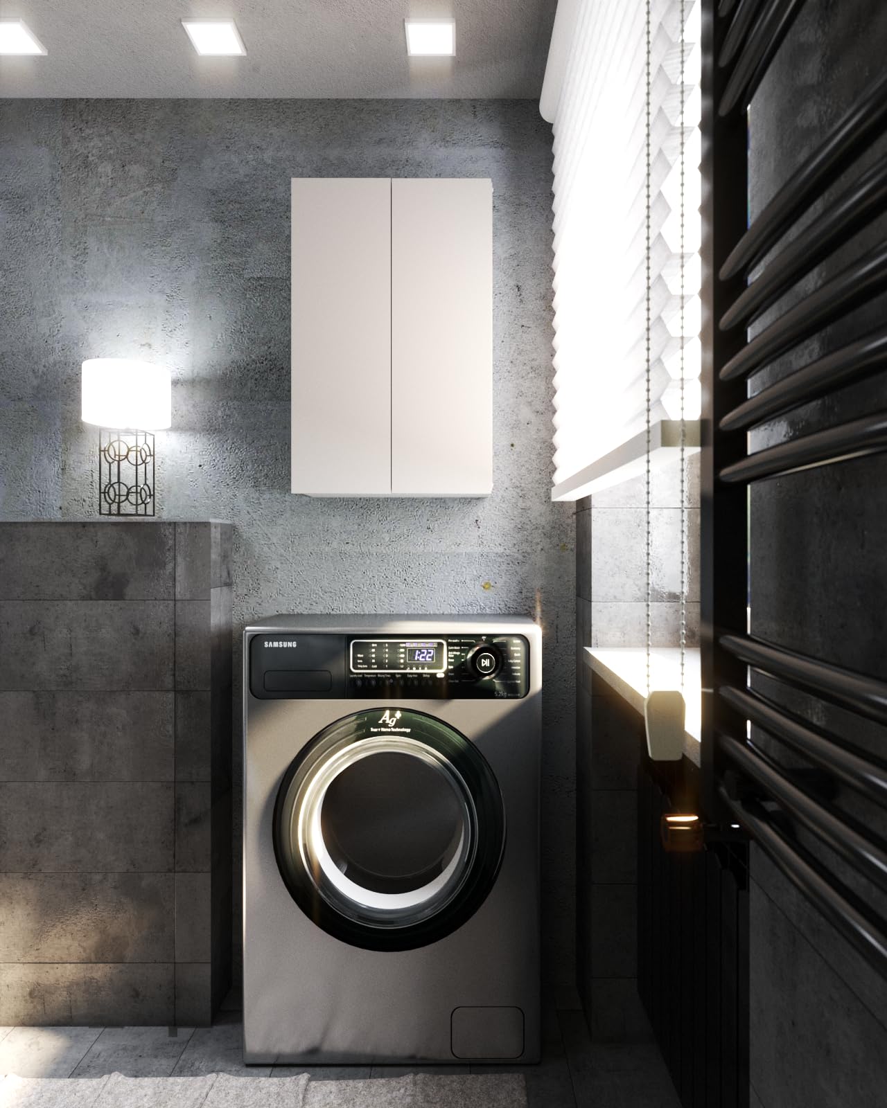 MRBLS Armadietto da Bagno Bianco - Armadio Pensile per Bagno da Appendere - 40 x 60 x 25 cm (L x A x P)