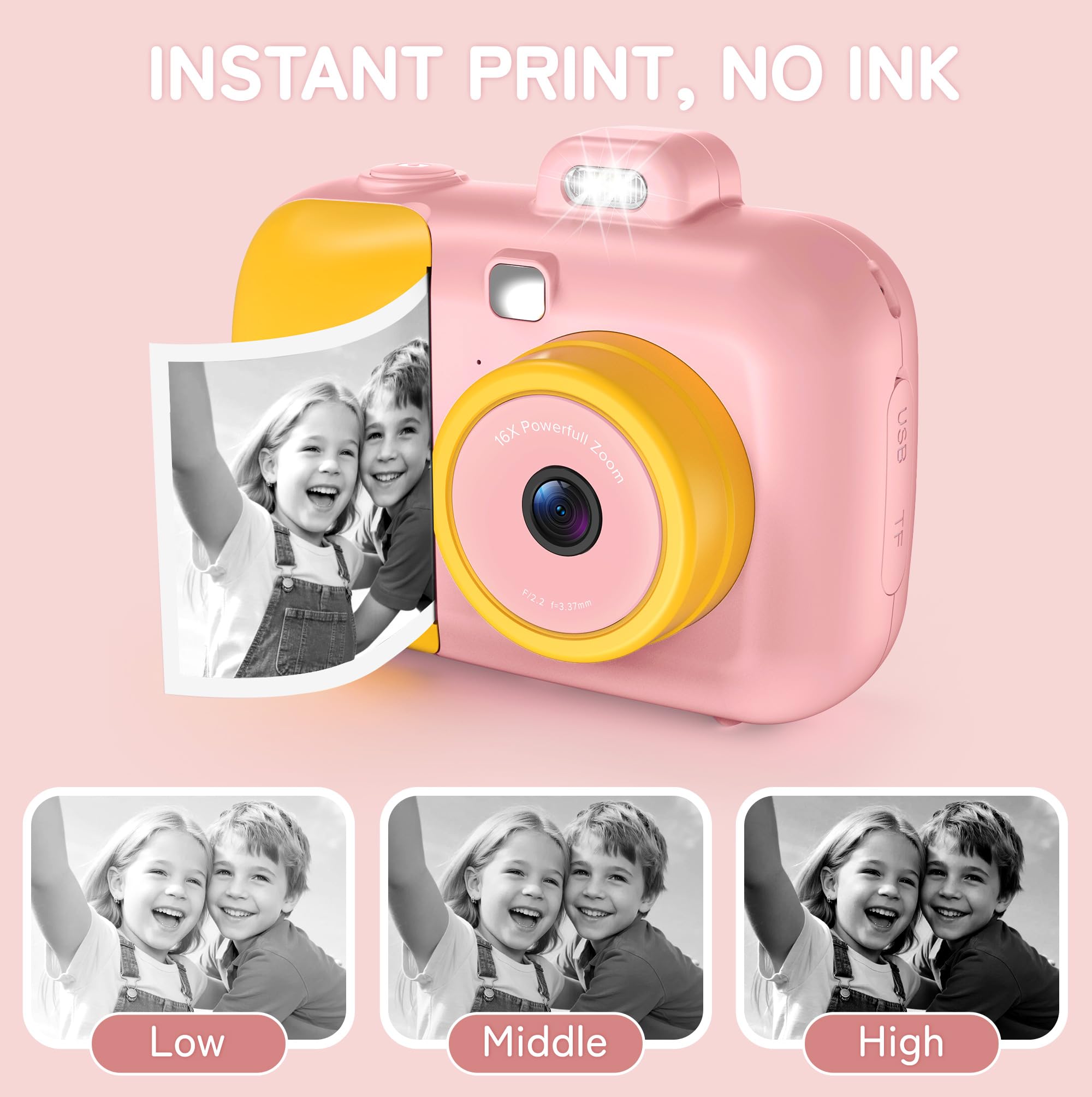 Amazon.com: Instant Camera for Kids with Print Paper, 1080P HD